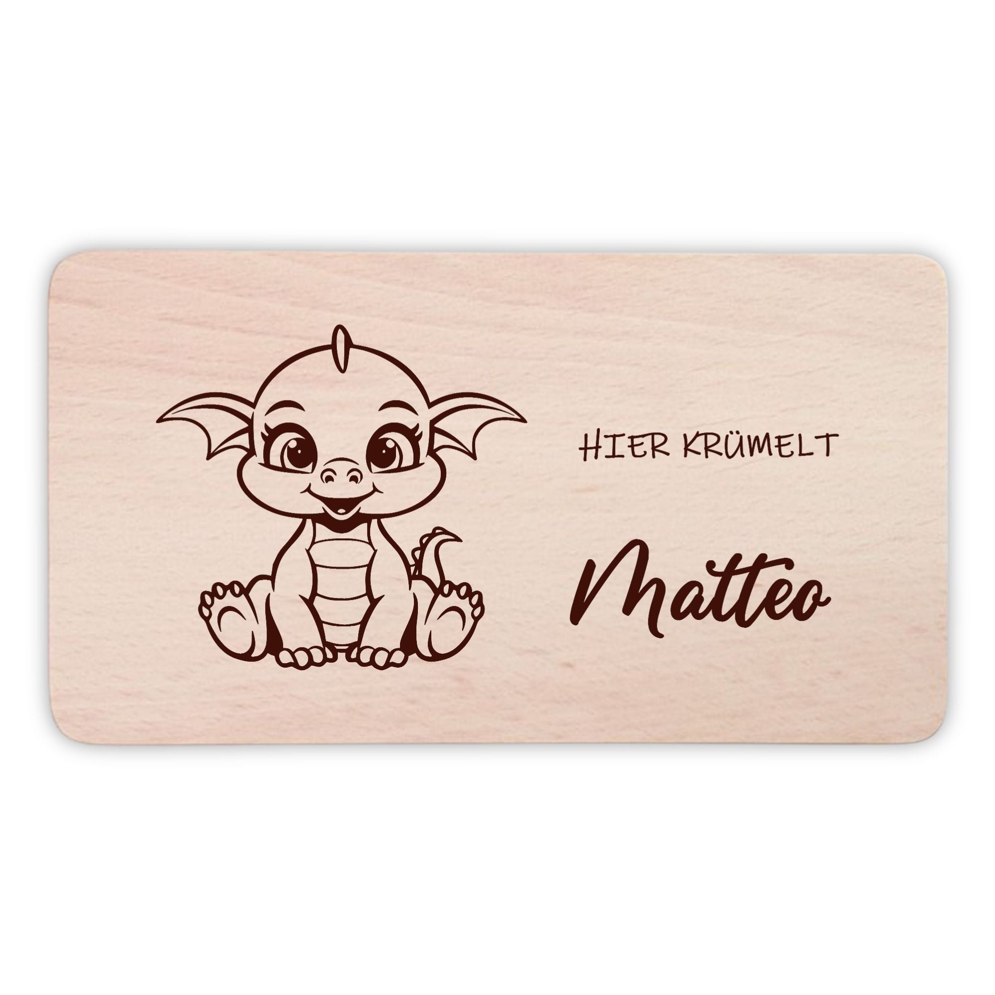 Frühstücksbrettchen mit BabyDrache-Gravur