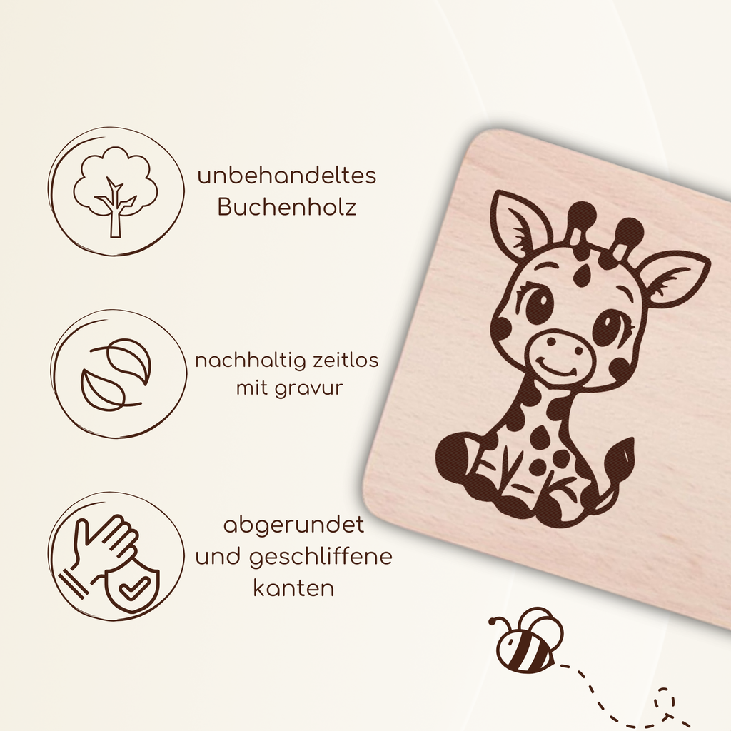 Frühstücksbrettchen mit BabyGiraffe-Gravur
