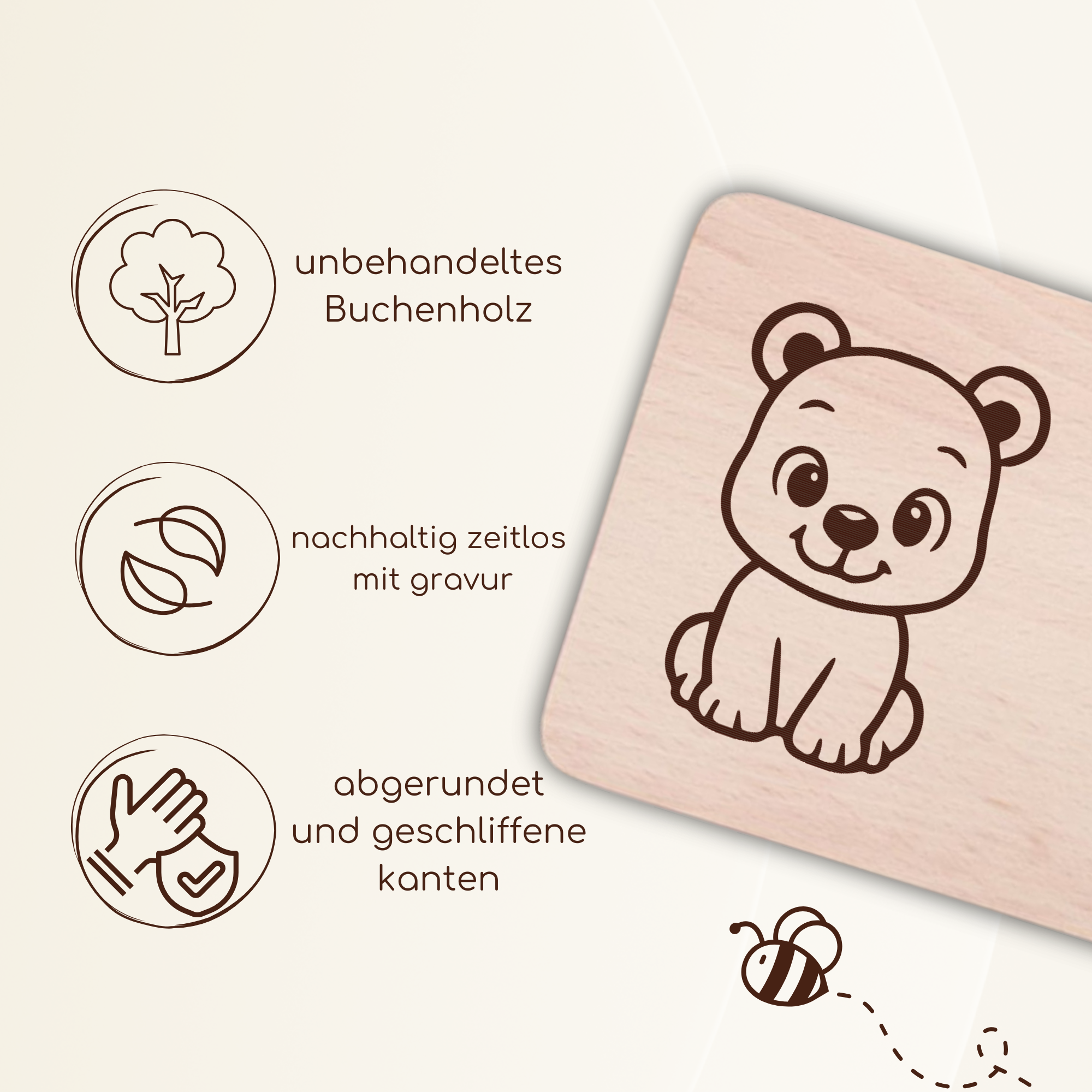 Frühstücksbrettchen mit BabyBär-Gravur