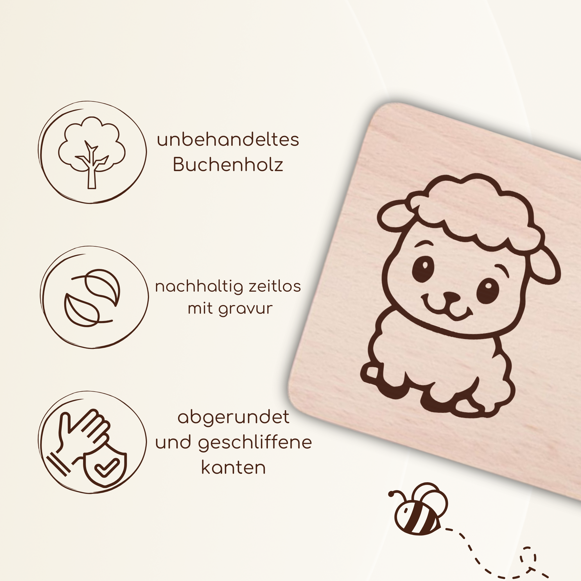Frühstücksbrettchen mit BabySchaf-Gravur
