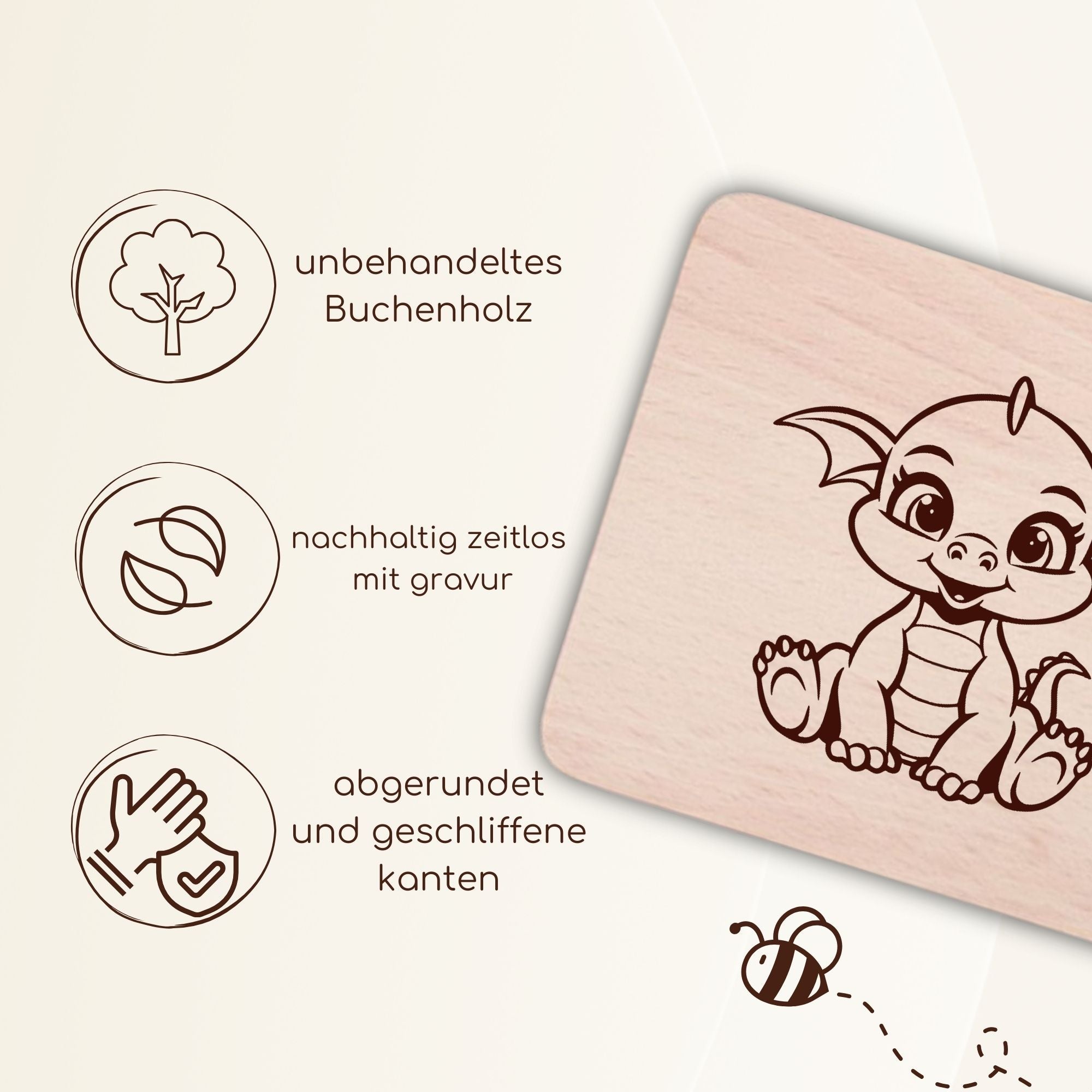 Frühstücksbrettchen mit BabyDrache-Gravur