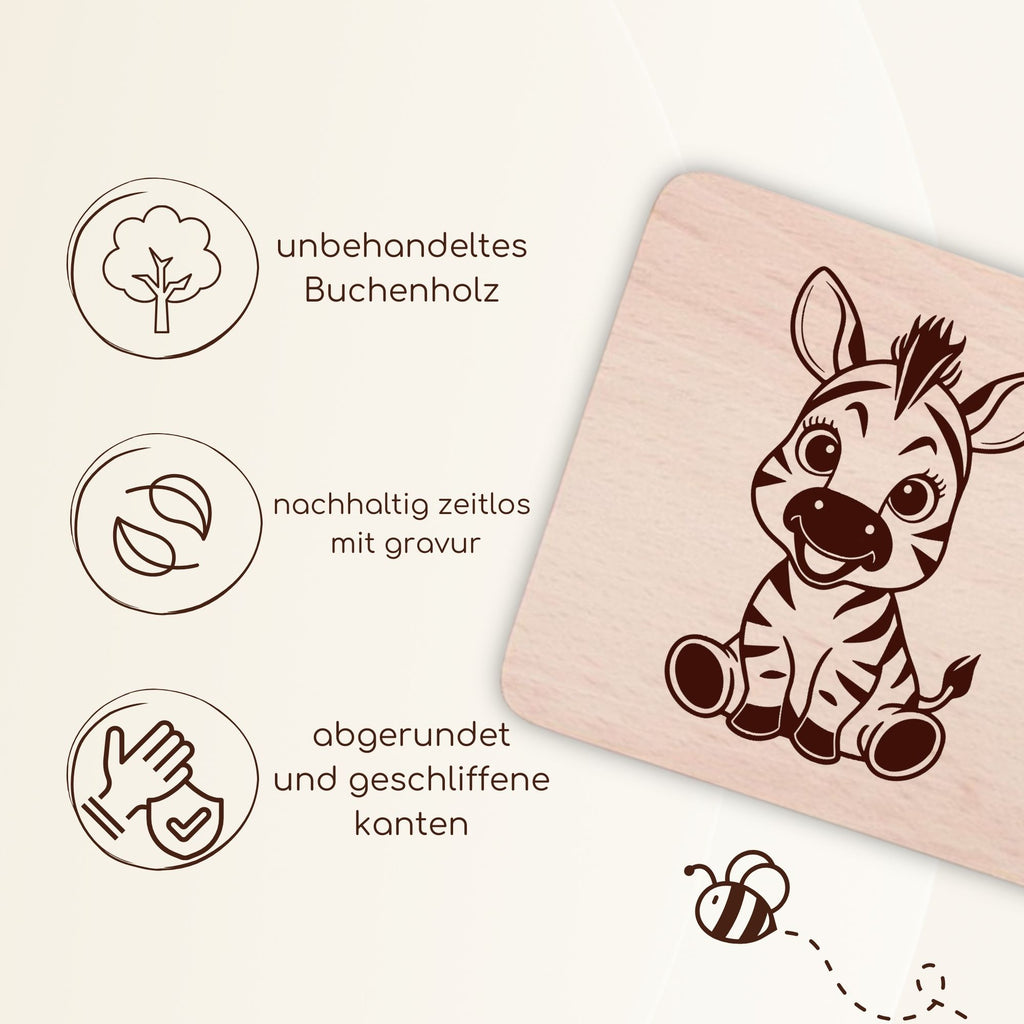 Frühstücksbrettchen mit Zebra-Gravur