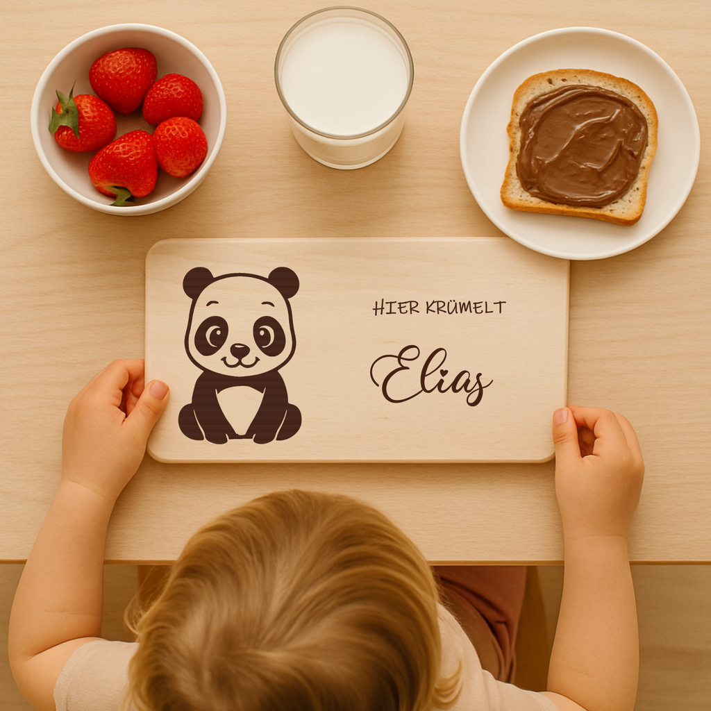 Frühstücksbrettchen mit BabyPanda-Gravur