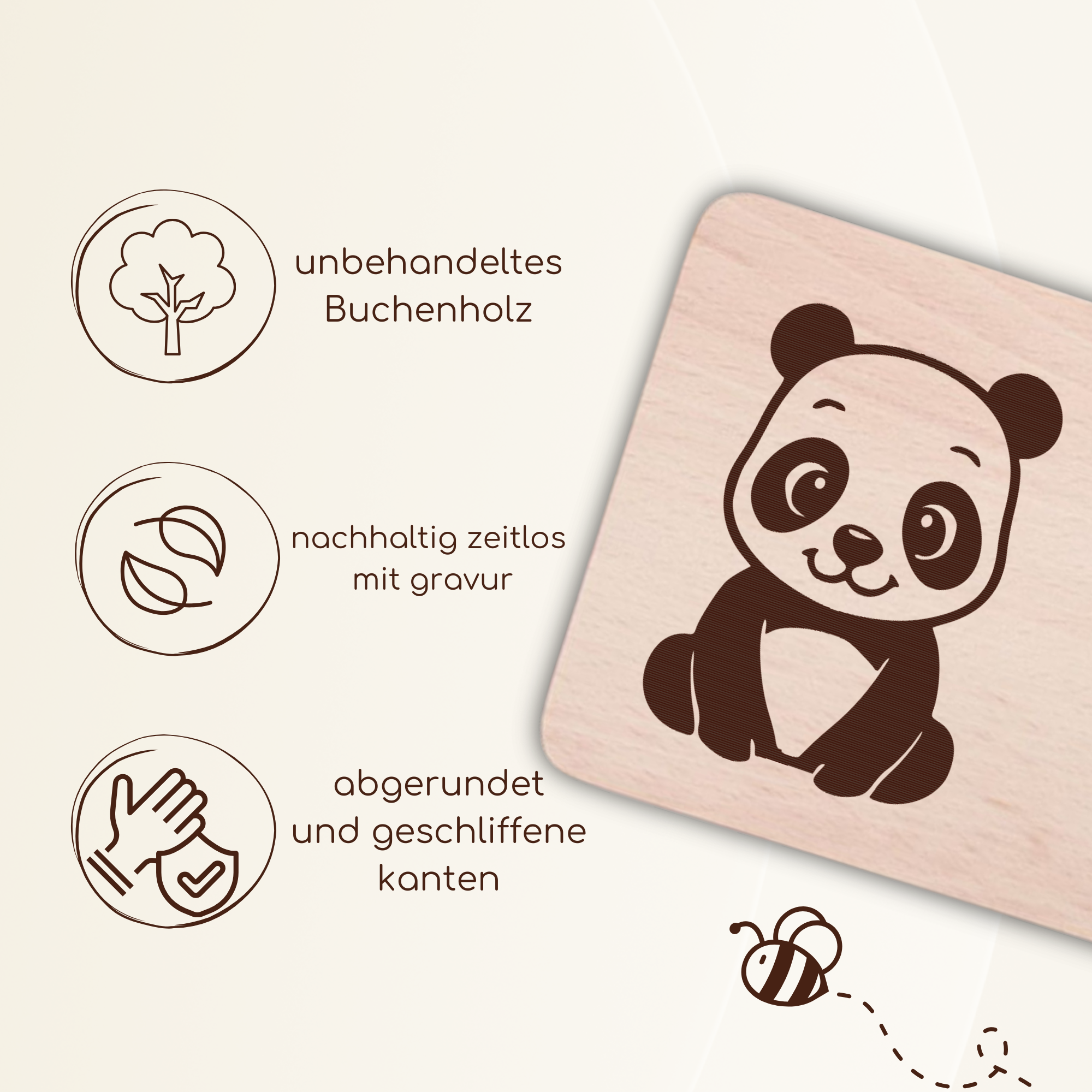 Frühstücksbrettchen mit BabyPanda-Gravur