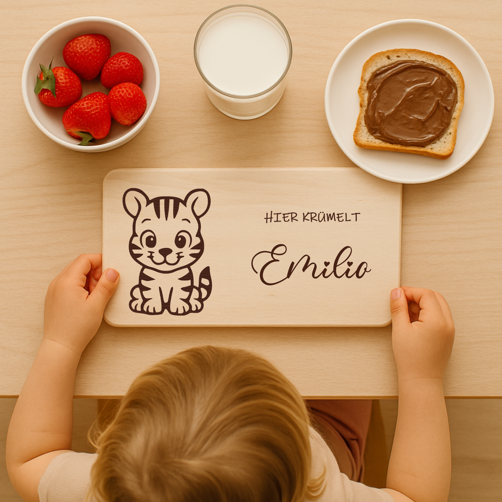 Frühstücksbrettchen mit BabyTiger-Gravur