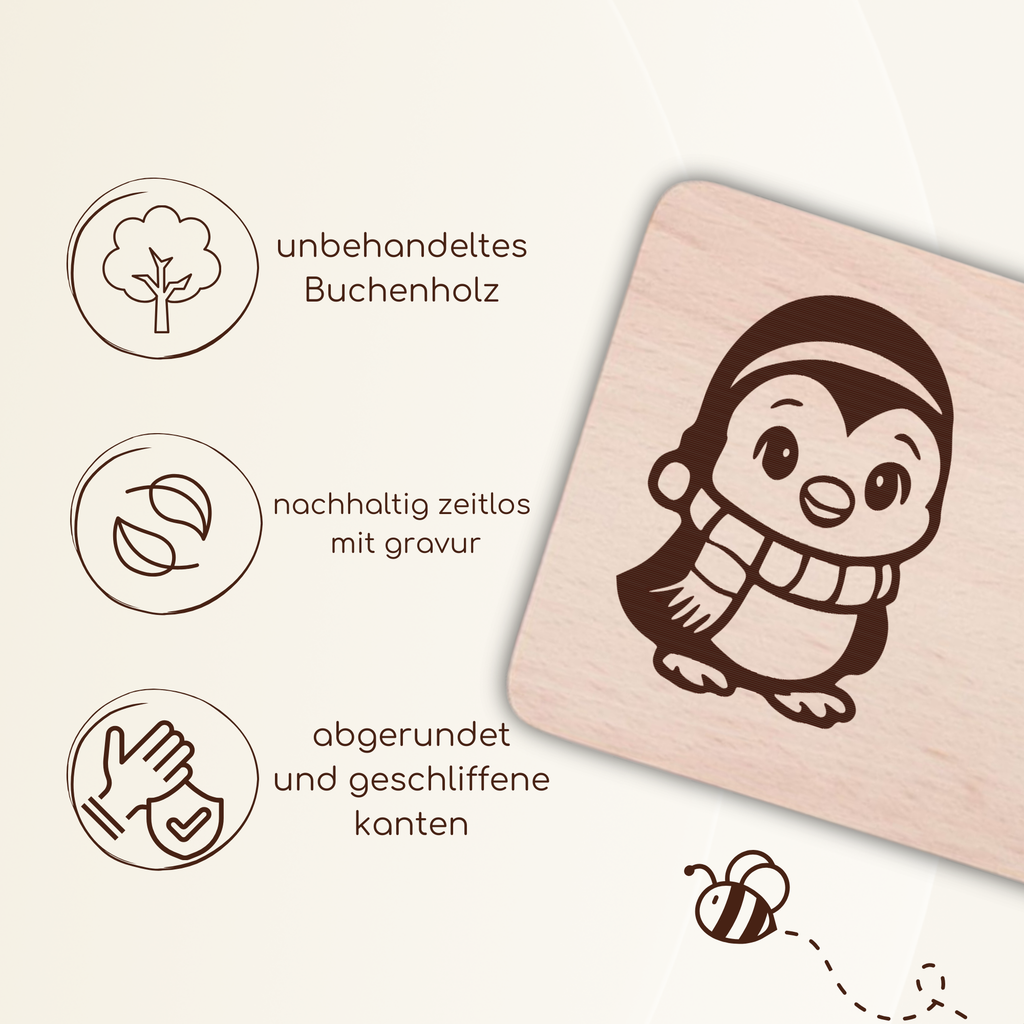 Frühstücksbrettchen mit BabyPinguin-Gravur