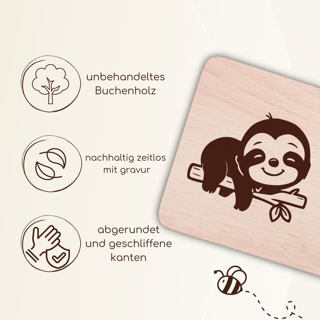 Frühstücksbrettchen mit BabyFaultier-Gravur