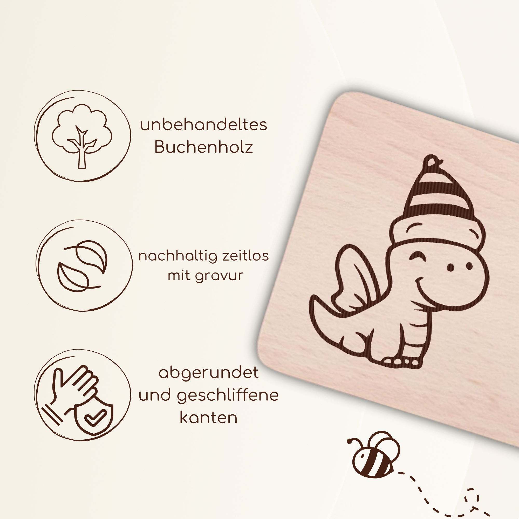 Frühstücksbrettchen mit BabyDino-Gravur
