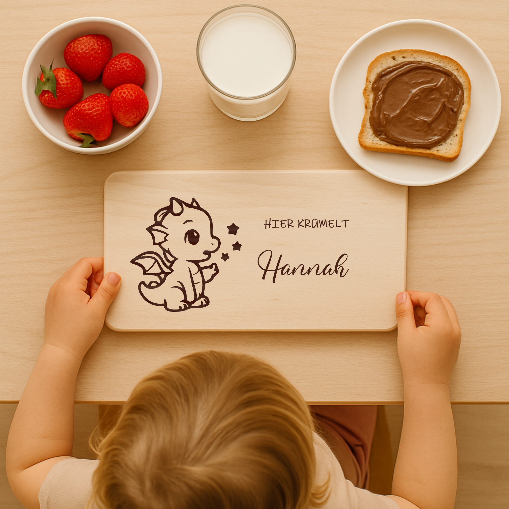 Frühstücksbrettchen mit BabyDrache2-Gravur