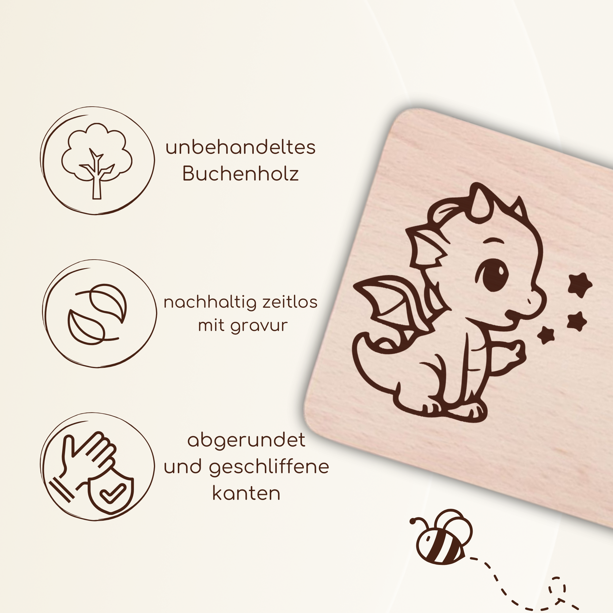 Frühstücksbrettchen mit BabyDrache2-Gravur