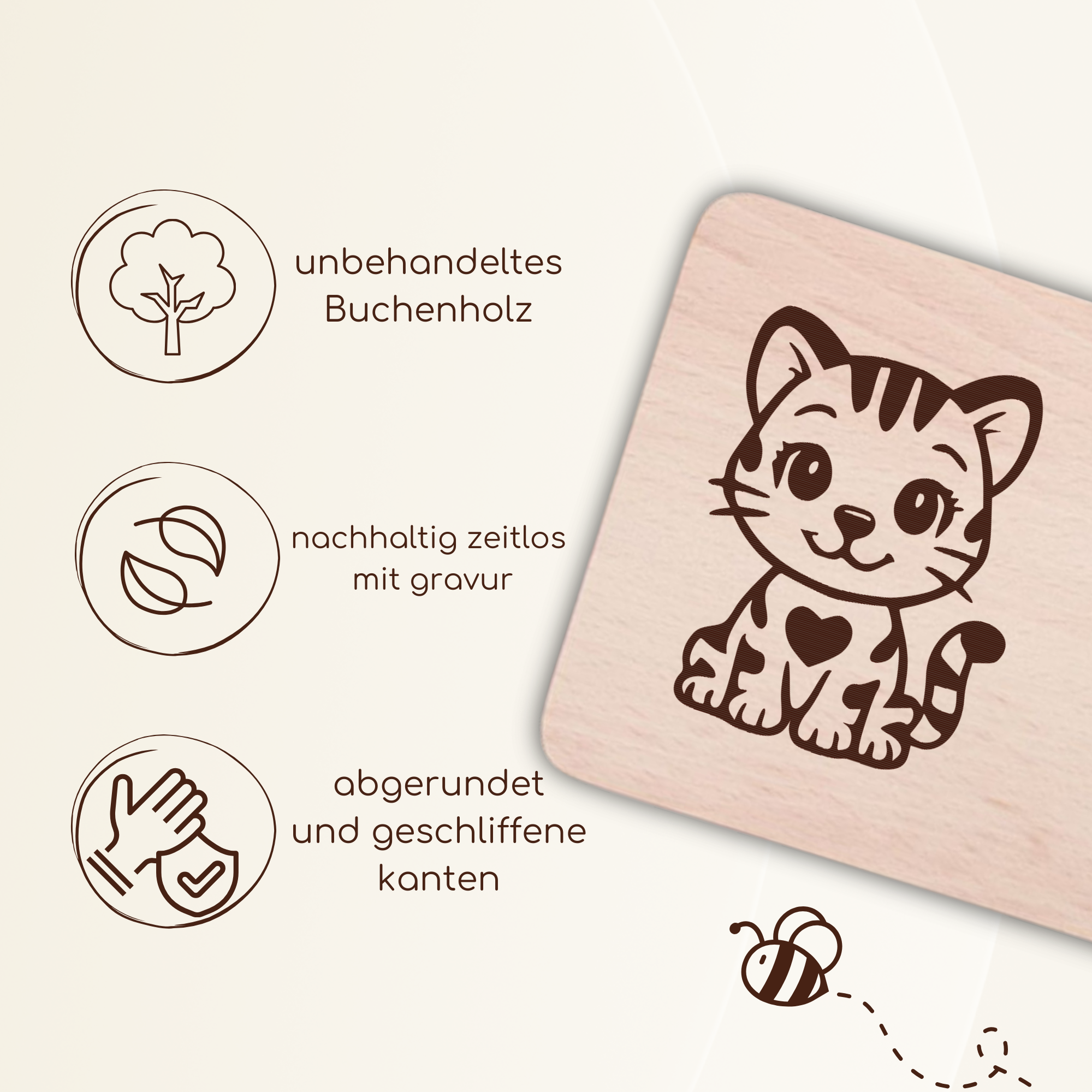 Frühstücksbrettchen mit BabyKatze-Gravur