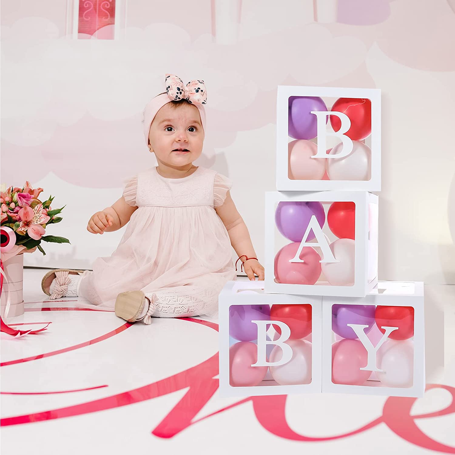 Transparente Luftballon Boxen "Baby"